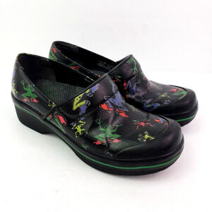 Dansko Vegan Tree Frogs Womens Size 36 US 5.5-6 Black Slip On Work Clog Shoes